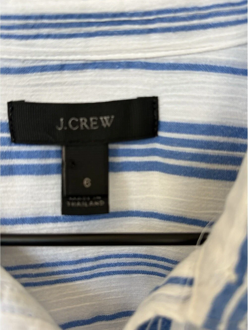 J.Crew Blue/White Striped Woven Cotton Button-Up Long Sleeve Shirt Men's S